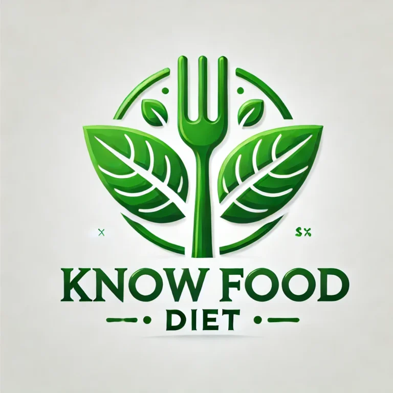 dall e 2024 06 24 09.14.25 a logo image for know food diet in a 4x3 ratio. the logo features a stylized green leaf integrated with a fork symbolizing health nature and mind 1 768x768