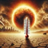 dall·e 2024 07 27 15.39.14 a dramatic image illustrating the earth's hottest days ever recorded due to climate change. the scene shows an intense heatwave with a sun blazing dow